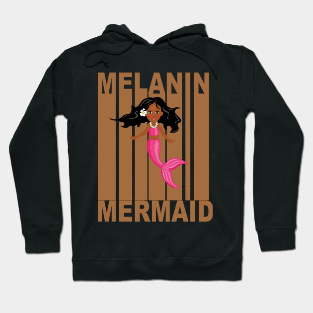 Melanin Mermaid Retro Hoodie by blackartmattersshop